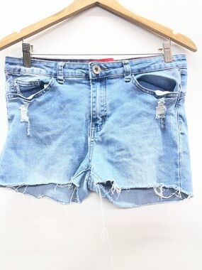 Gogo Star Light Blue Distressed Jean Shorts
